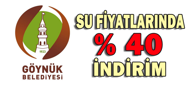 SU FİYATLARINDA %40 İNDİRİM