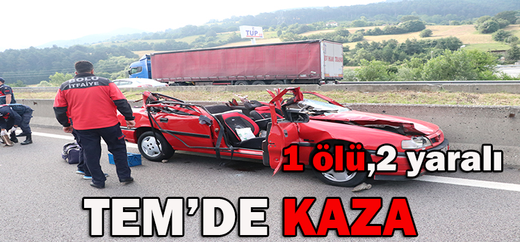 TEM’DE KAZA: 1 ÖLÜ,2 YARALI