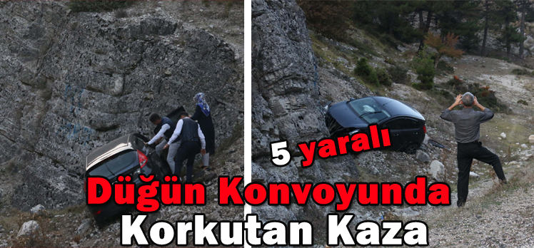 Düğün Konvoyunda Korkutan Kaza: 5 yaralı