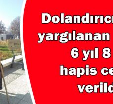 Dolandırıcılıktan  yargılanan sanığa  6 yıl 8 ay hapis cezası             verildi