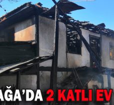 YENİÇAĞA’DA 2 KATLI EV YANDI