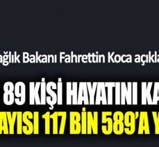 Koronadan 89 kişi daha vefat etti