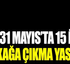 30-31 Mayıs’ta 15 ilde sokağa çıkma yasağı