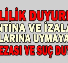 VALİLİK DUYURDU!