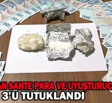 ARAÇLARINDAN SAHTE PARA VE UYUŞTURUCU ÇIKTI