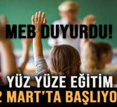 MEB: Yüz yüze eğitim 2 Mart’ta başlıyor