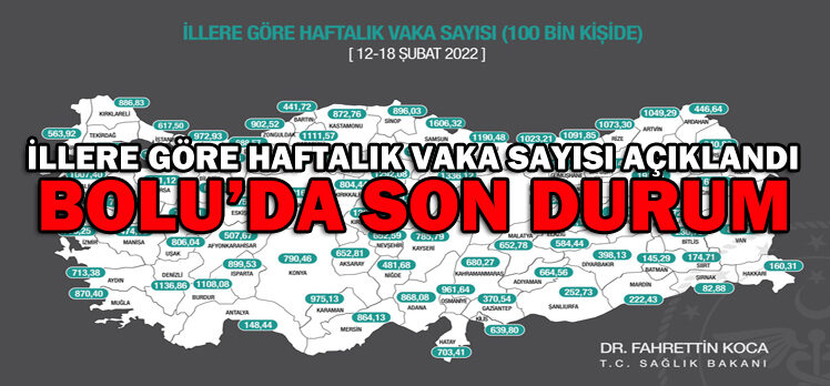 İllere göre haftalık vaka sayıları açıklandı